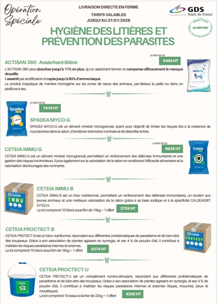 Offres hygiène des litières et prévention des parasites